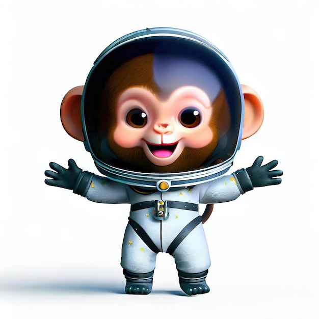 Astronauta de aerossol com fundo branco