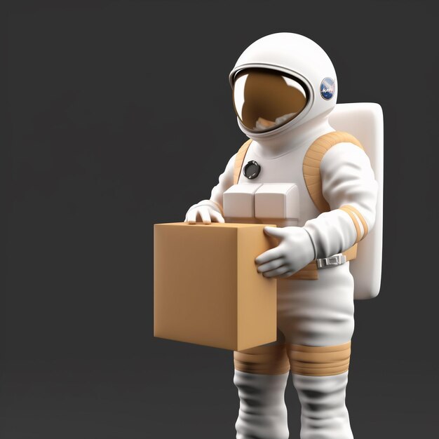 astronauta de dibujos animados en 3D