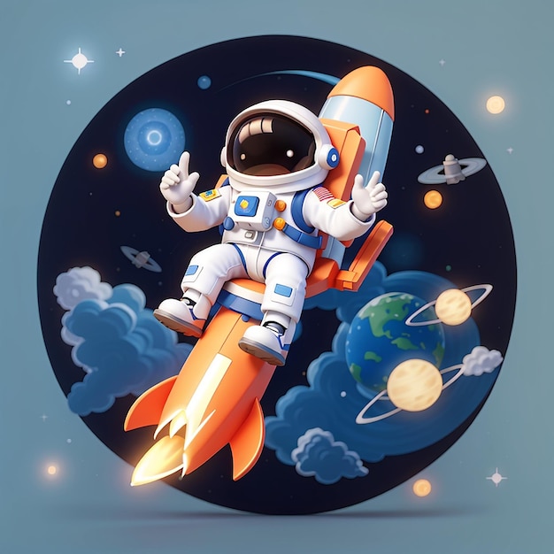 astronauta de dibujos animados astronauta astronauta logotipo astronauta ilustrado astronauta del espacio