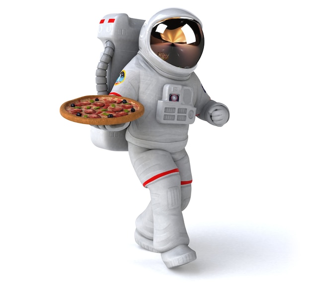 Astronauta divertido - 3D rendering