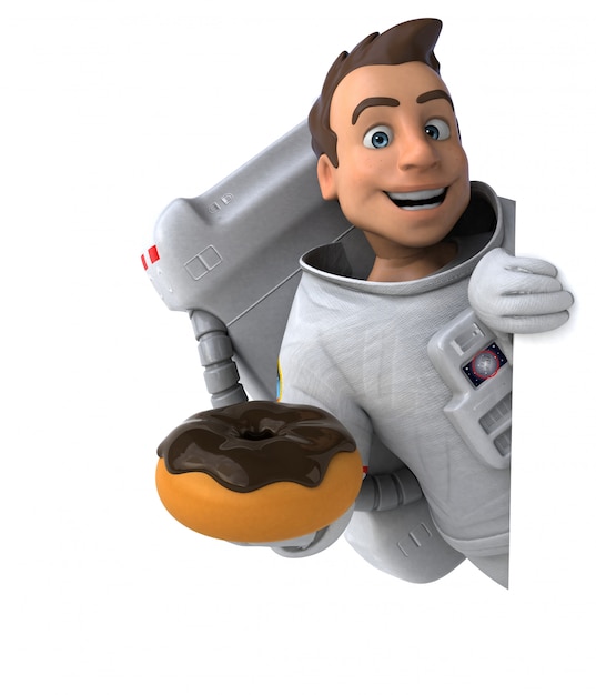 Astronauta divertido - ilustração 3D