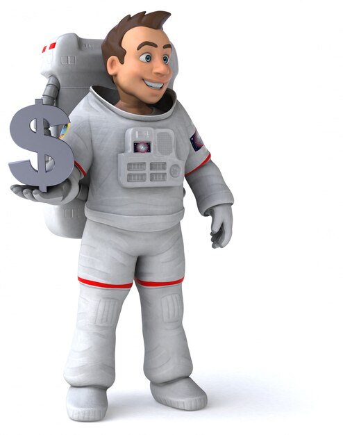 Astronauta divertido - ilustração 3D