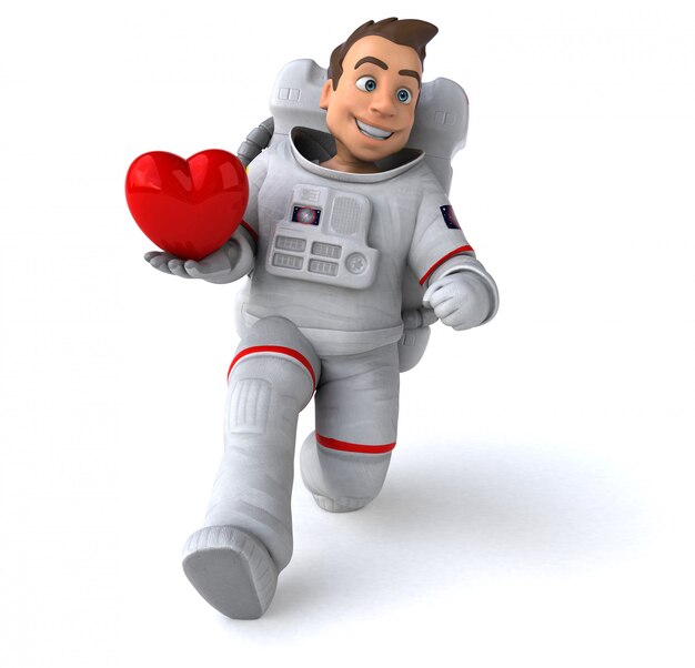 Astronauta divertido - ilustração 3D