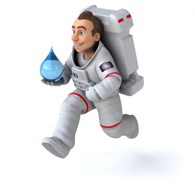 Astronauta divertido - ilustração 3D