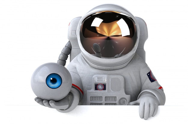 Astronauta divertido - ilustração 3D