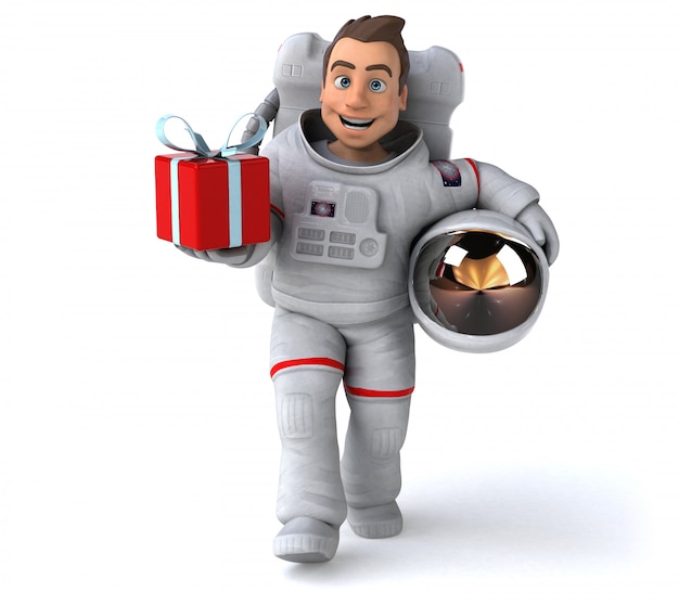 Astronauta divertido - ilustração 3D