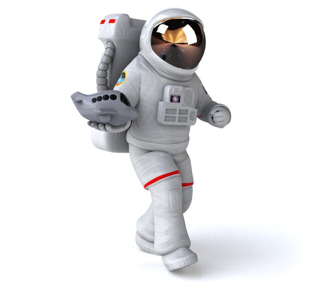 Astronauta divertido - ilustração 3D