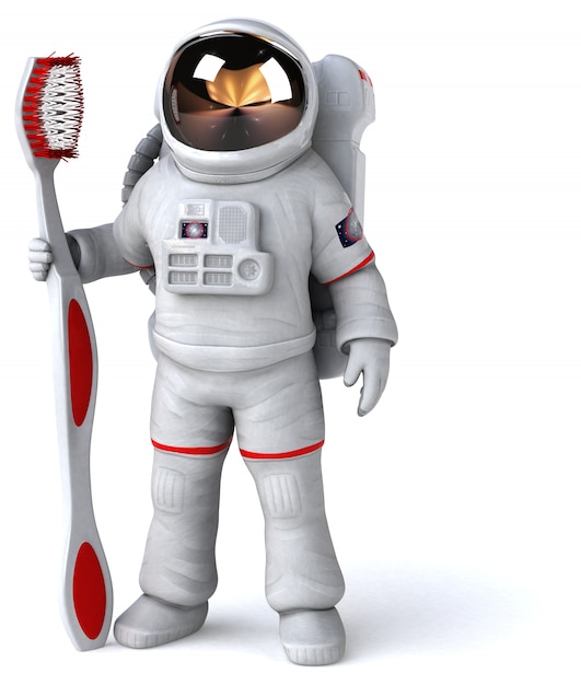 Astronauta divertido - ilustração 3d