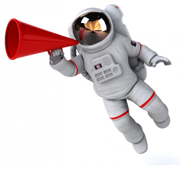 Foto astronauta divertido - ilustração 3d