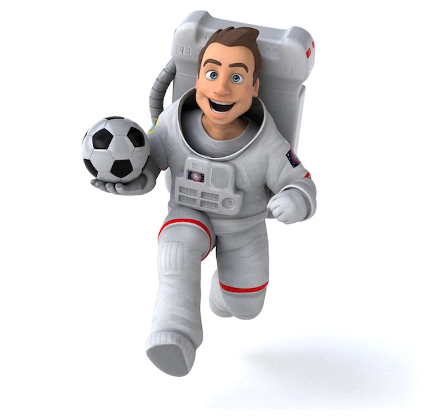 Astronauta divertido - ilustração 3D