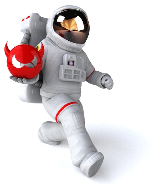 Astronauta divertido - ilustração 3d