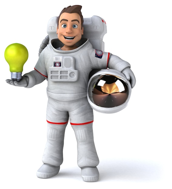 Astronauta divertido - ilustração 3D