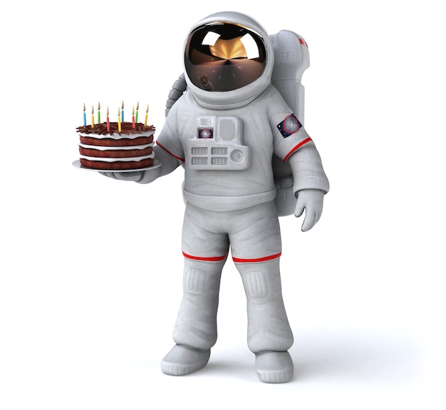 Astronauta divertido - ilustração 3D