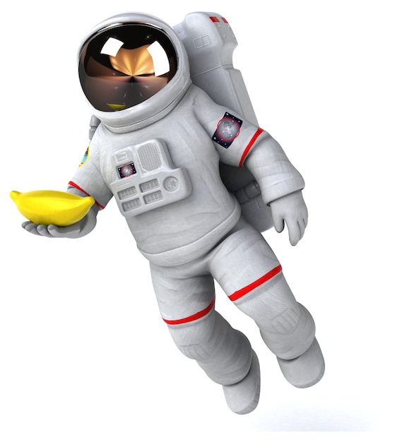 Astronauta divertido - ilustração 3D