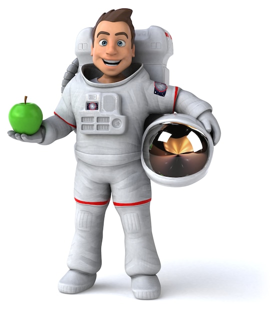 Astronauta divertido - ilustração 3D