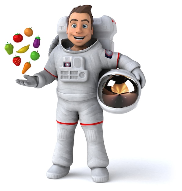 Astronauta divertido - ilustração 3d