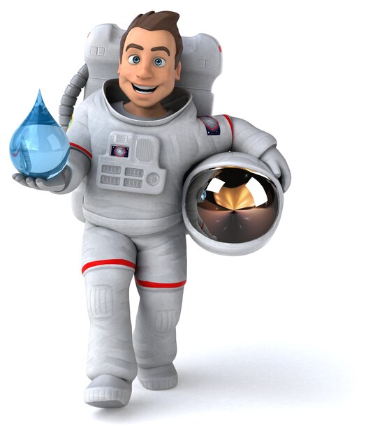 Astronauta divertido - ilustração 3D