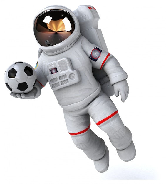 Astronauta divertido - Ilustración 3D