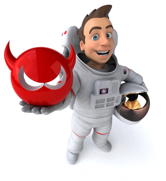 Astronauta divertido - Ilustración 3D