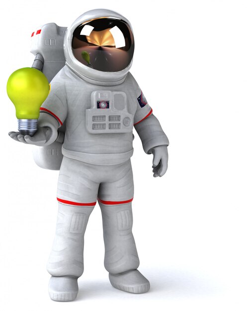 Astronauta divertido - Ilustración 3D