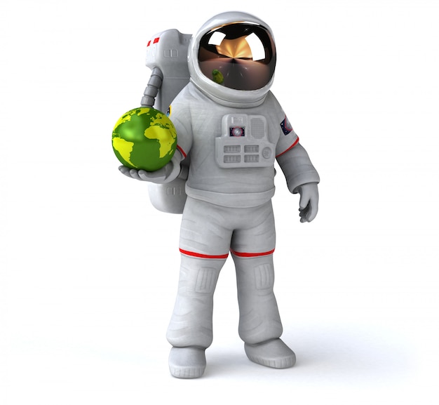 Astronauta divertido - Ilustración 3D