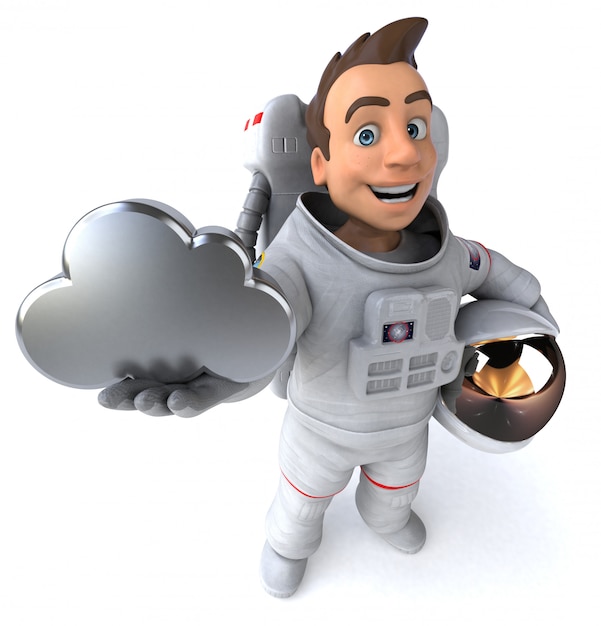 Astronauta divertido - Ilustración 3D