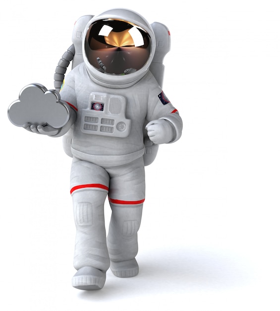 Astronauta divertido - Ilustración 3D