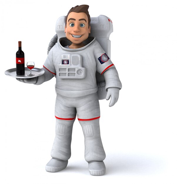 Astronauta divertido - Ilustración 3D