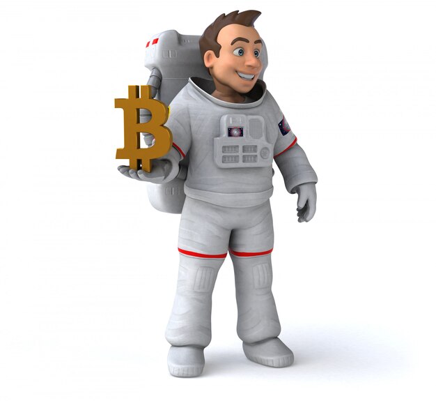 Astronauta divertido - Ilustración 3D