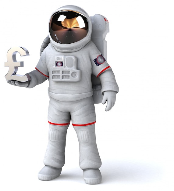 Astronauta divertido - Ilustración 3D