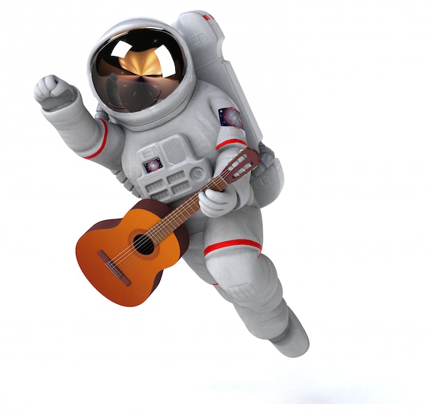 Astronauta divertido - Ilustración 3D