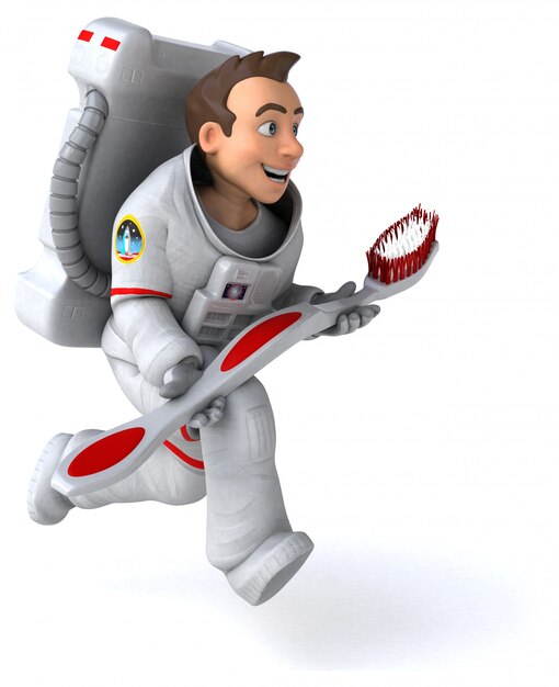 Astronauta divertido - Ilustración 3D