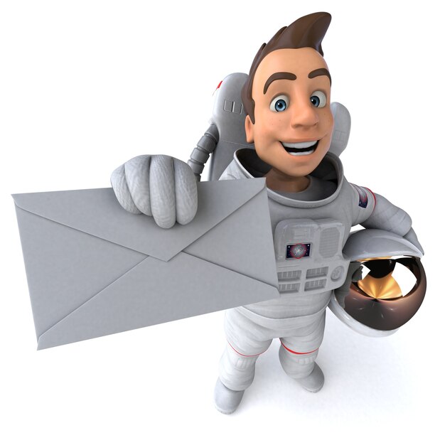 Astronauta divertido - Ilustración 3D