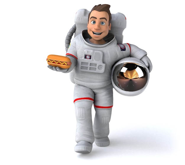 Astronauta divertido - Ilustración 3D