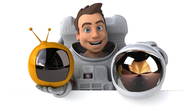 Astronauta divertido - Ilustración 3D