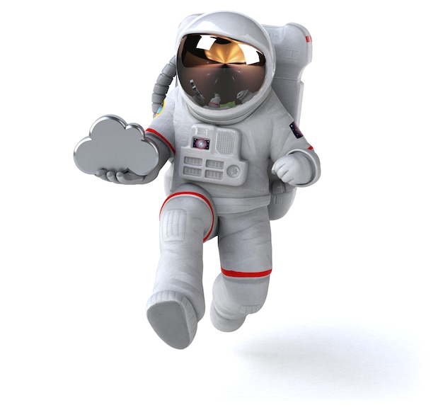 Astronauta divertido - Ilustración 3D