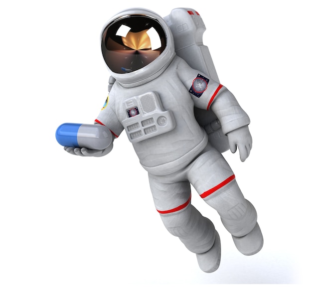 Astronauta divertido - Ilustración 3D