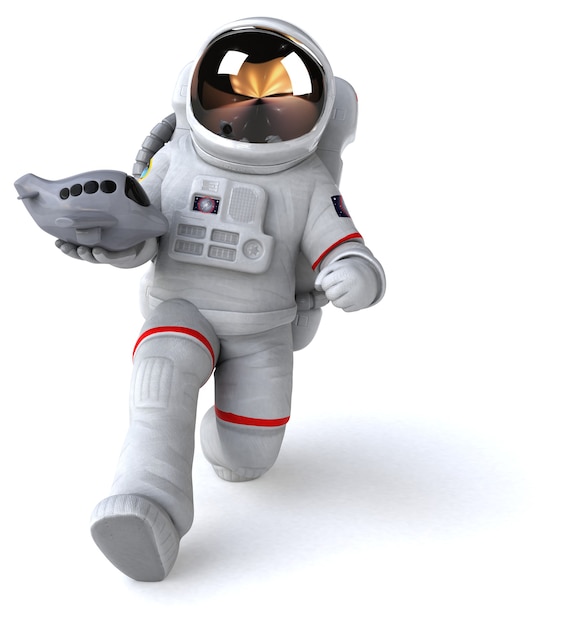 Astronauta divertido - Ilustración 3D