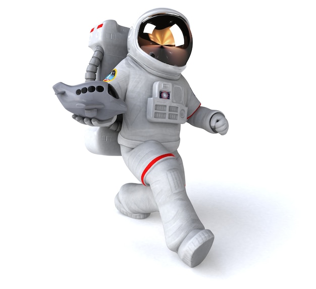 Astronauta divertido - Ilustración 3D