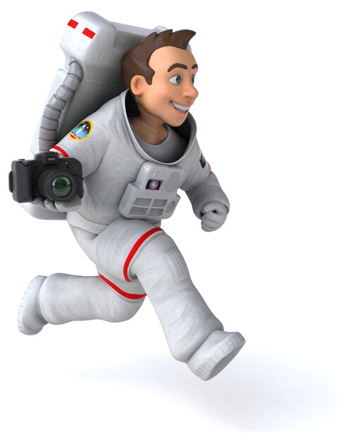 Astronauta divertido - Ilustración 3D