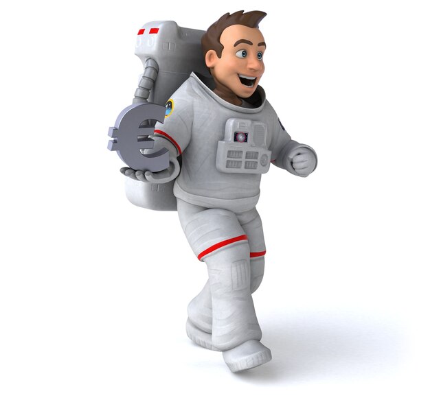 Astronauta divertido - Ilustración 3D