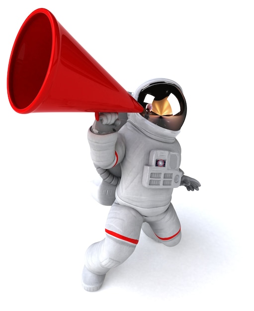 Astronauta divertido - Ilustración 3D