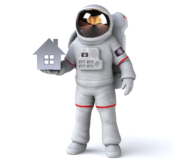 Astronauta divertido - Ilustración 3D