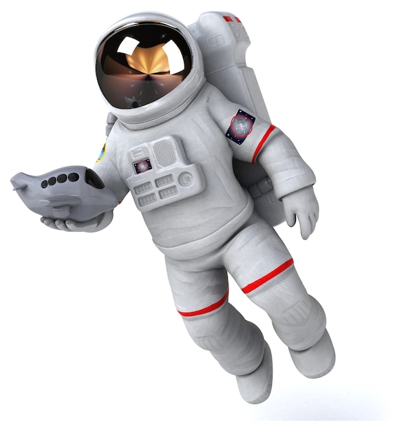 Astronauta divertido - Ilustración 3D