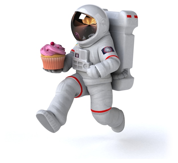 Astronauta divertido - personagem 3d