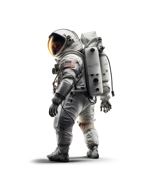 Astronauta em fundo branco criado com IA generativa