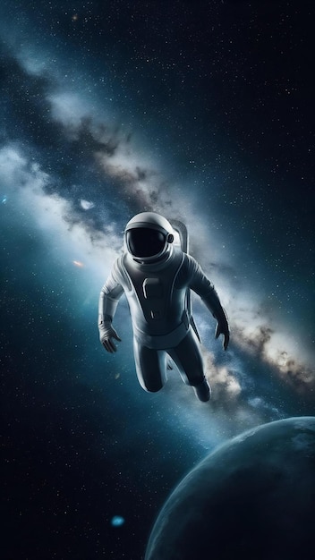 El astronauta escapa del vacío
