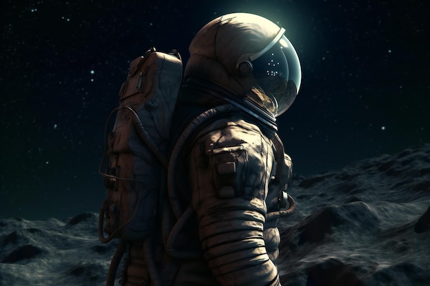 Foto astronauta en el espacio exterior arte de ciencia ficción