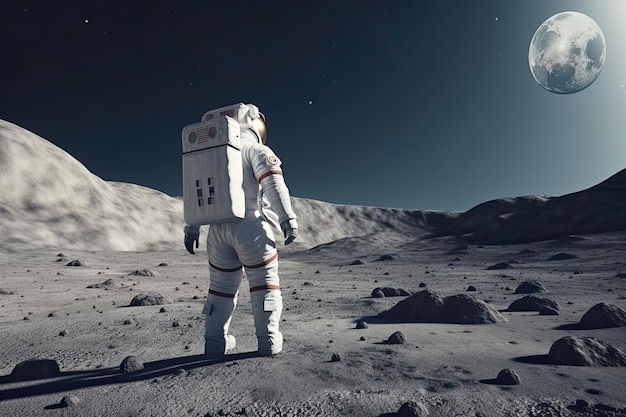 Astronauta en el espacio Ilustración AI GenerativexA