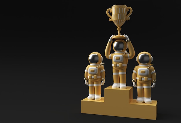 El astronauta exitoso obtuvo el primer premio en la representación 3D del trofeo.